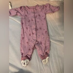 Child of Mine Purple Owl Print Kids Footie